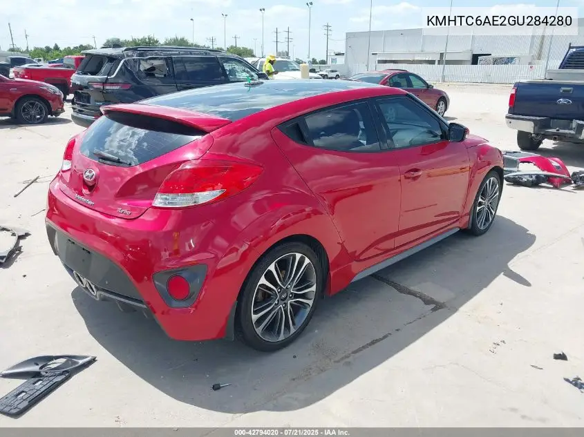 2016 Hyundai Veloster Turbo VIN: KMHTC6AE2GU284280 Lot: 42794020