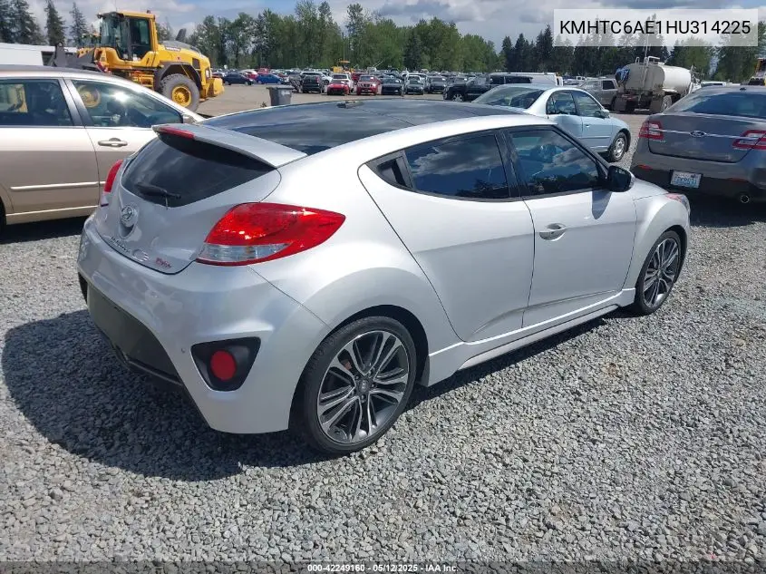 2017 Hyundai Veloster Turbo VIN: KMHTC6AE1HU314225 Lot: 42249160