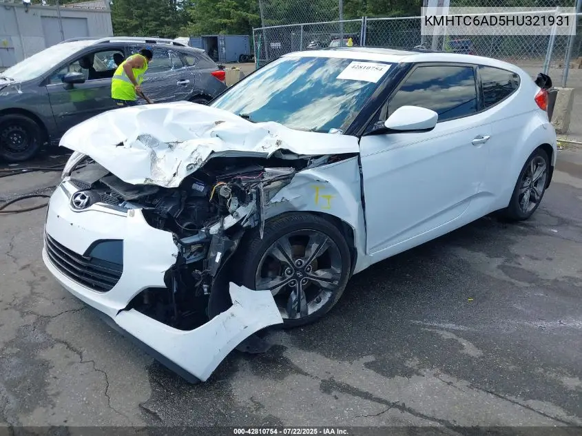 2017 Hyundai Veloster Value Edition VIN: KMHTC6AD5HU321931 Lot: 42810754