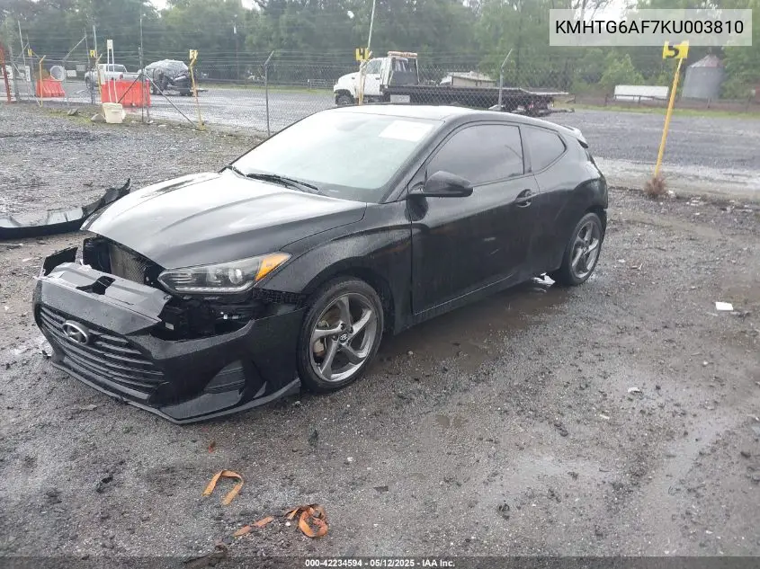 2019 Hyundai Veloster 2.0 VIN: KMHTG6AF7KU003810 Lot: 42234594