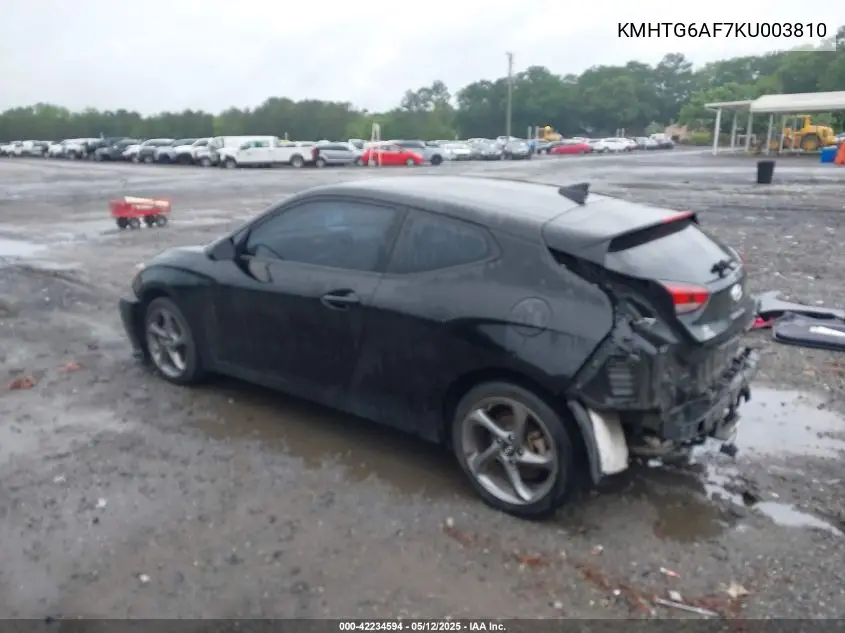 2019 Hyundai Veloster 2.0 VIN: KMHTG6AF7KU003810 Lot: 42234594