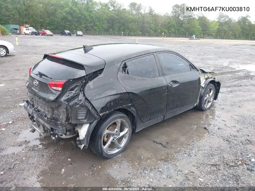 2019 Hyundai Veloster 2.0 VIN: KMHTG6AF7KU003810 Lot: 42234594