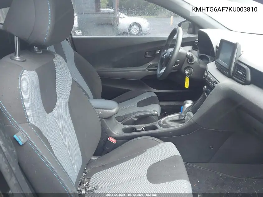 2019 Hyundai Veloster 2.0 VIN: KMHTG6AF7KU003810 Lot: 42234594
