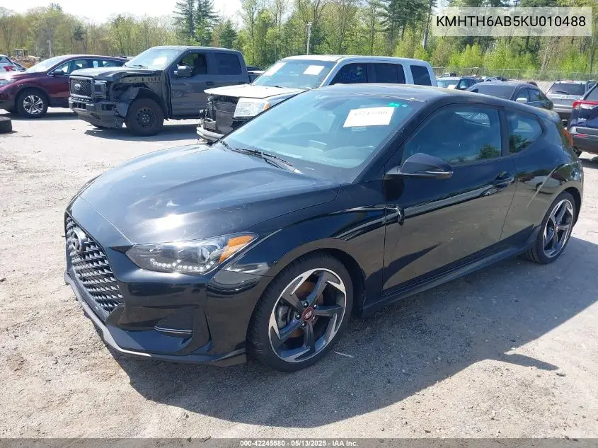 2019 Hyundai Veloster Turbo VIN: KMHTH6AB5KU010488 Lot: 42245580