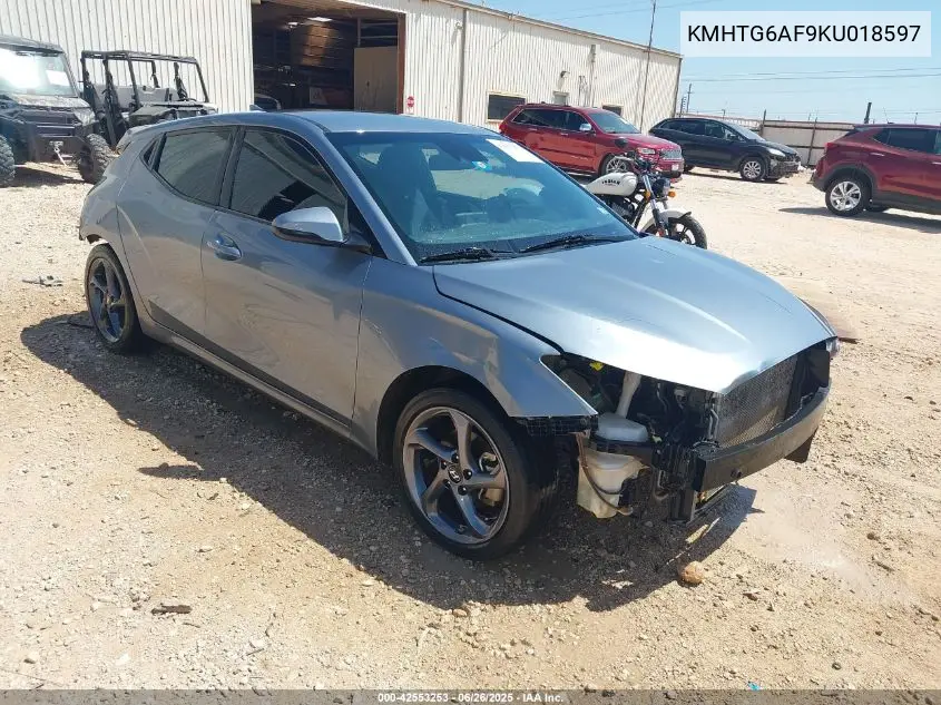 2019 Hyundai Veloster 2.0 VIN: KMHTG6AF9KU018597 Lot: 42553253