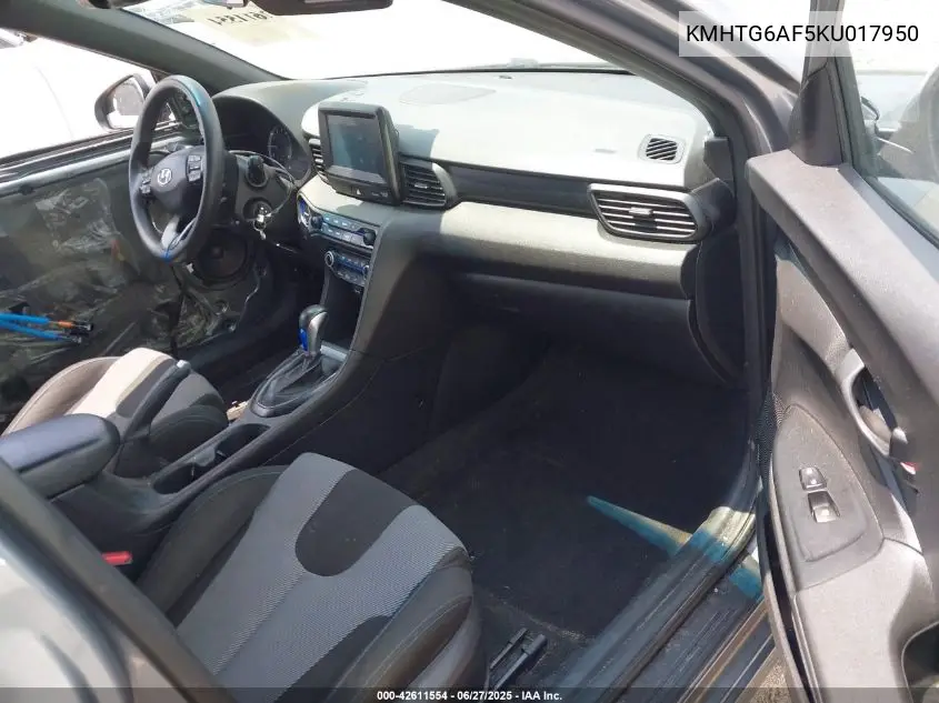 2019 Hyundai Veloster 2.0 VIN: KMHTG6AF5KU017950 Lot: 42611554