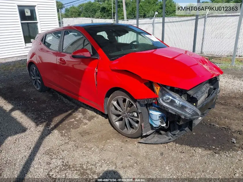 2019 Hyundai Veloster 2.0 Premium VIN: KMHTG6AF9KU012363 Lot: 42671234