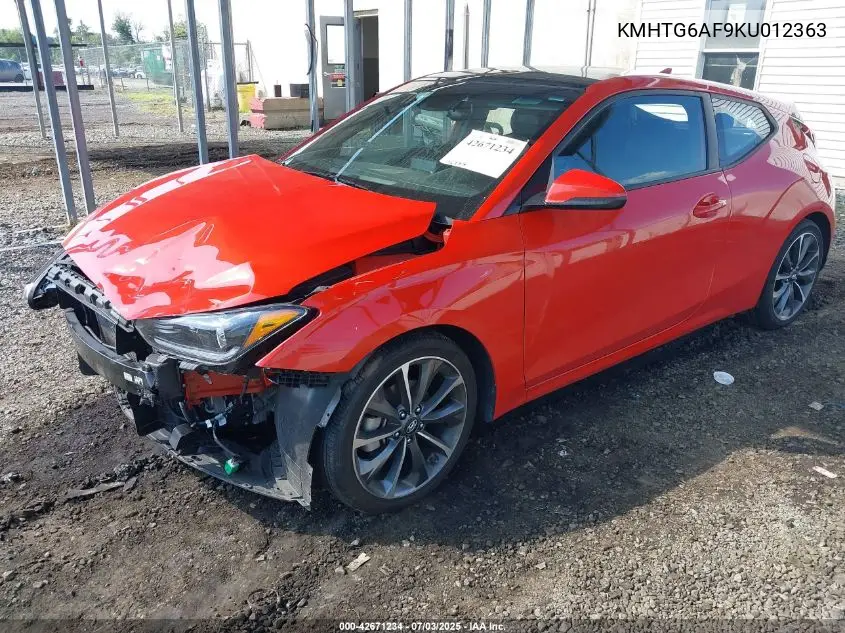 2019 Hyundai Veloster 2.0 Premium VIN: KMHTG6AF9KU012363 Lot: 42671234