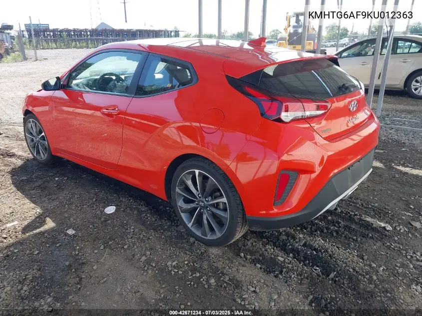2019 Hyundai Veloster 2.0 Premium VIN: KMHTG6AF9KU012363 Lot: 42671234