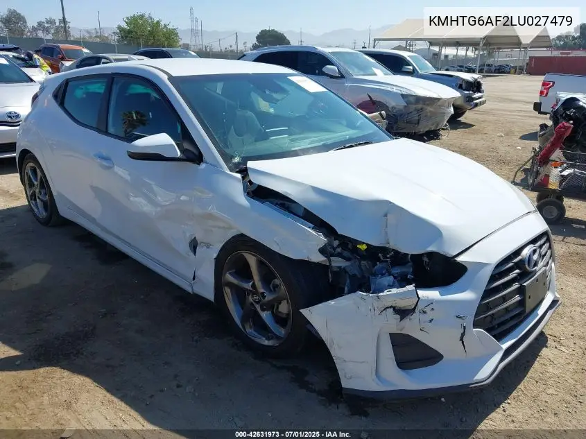 2020 Hyundai Veloster Premium VIN: KMHTG6AF2LU027479 Lot: 42631973