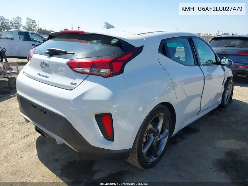 2020 Hyundai Veloster Premium VIN: KMHTG6AF2LU027479 Lot: 42631973