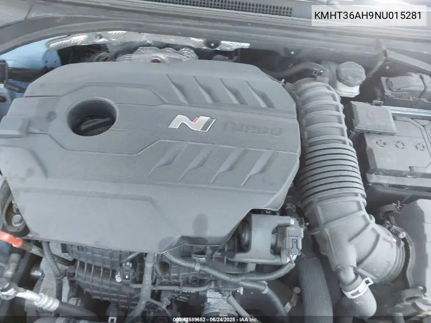 2022 Hyundai Veloster N VIN: KMHT36AH9NU015281 Lot: 42589652