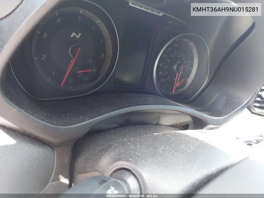 2022 Hyundai Veloster N VIN: KMHT36AH9NU015281 Lot: 42589652