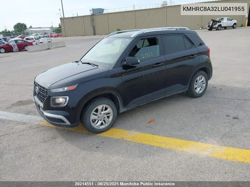 2020 Hyundai Venue Preferred VIN: KMHRC8A32LU041955 Lot: 20214551