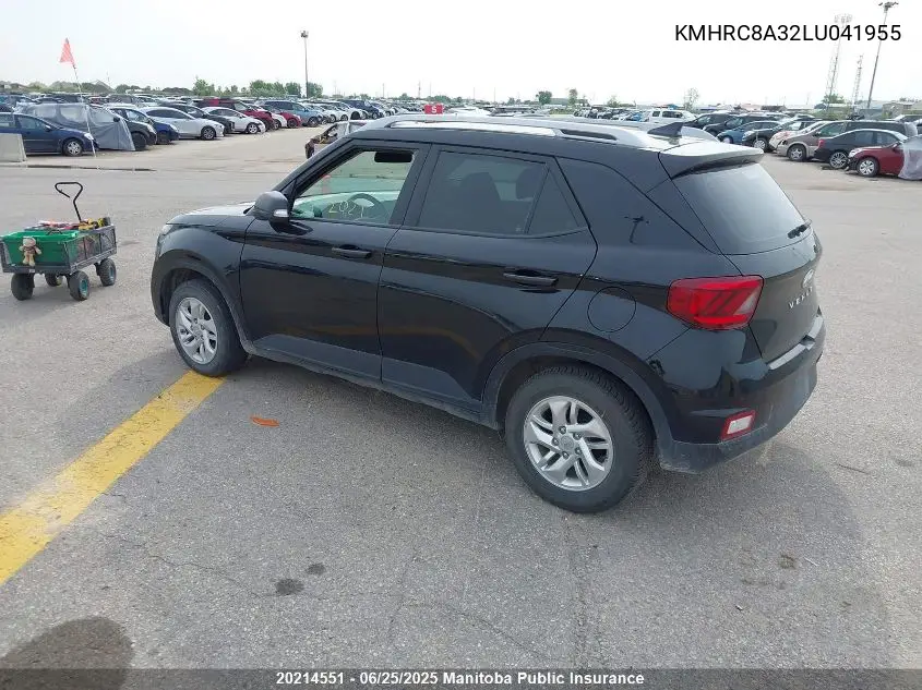 2020 Hyundai Venue Preferred VIN: KMHRC8A32LU041955 Lot: 20214551