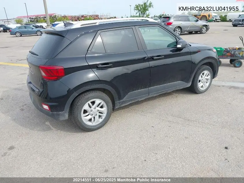 2020 Hyundai Venue Preferred VIN: KMHRC8A32LU041955 Lot: 20214551