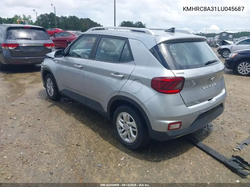 2020 Hyundai Venue Sel VIN: KMHRC8A31LU045687 Lot: 42244909