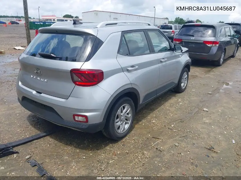 2020 Hyundai Venue Sel VIN: KMHRC8A31LU045687 Lot: 42244909