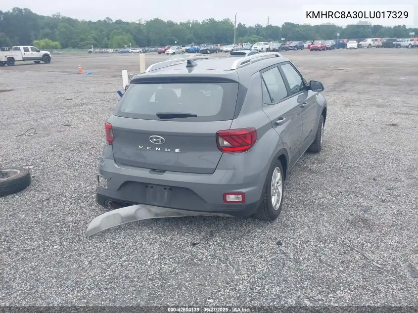 2020 Hyundai Venue Sel VIN: KMHRC8A30LU017329 Lot: 42604139