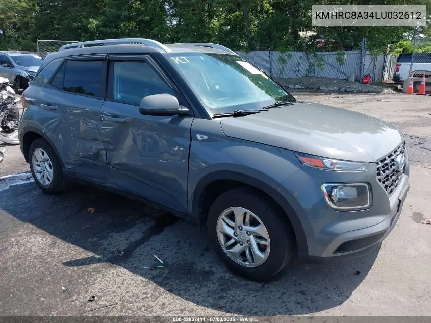 2020 Hyundai Venue Sel VIN: KMHRC8A34LU032612 Lot: 42637411
