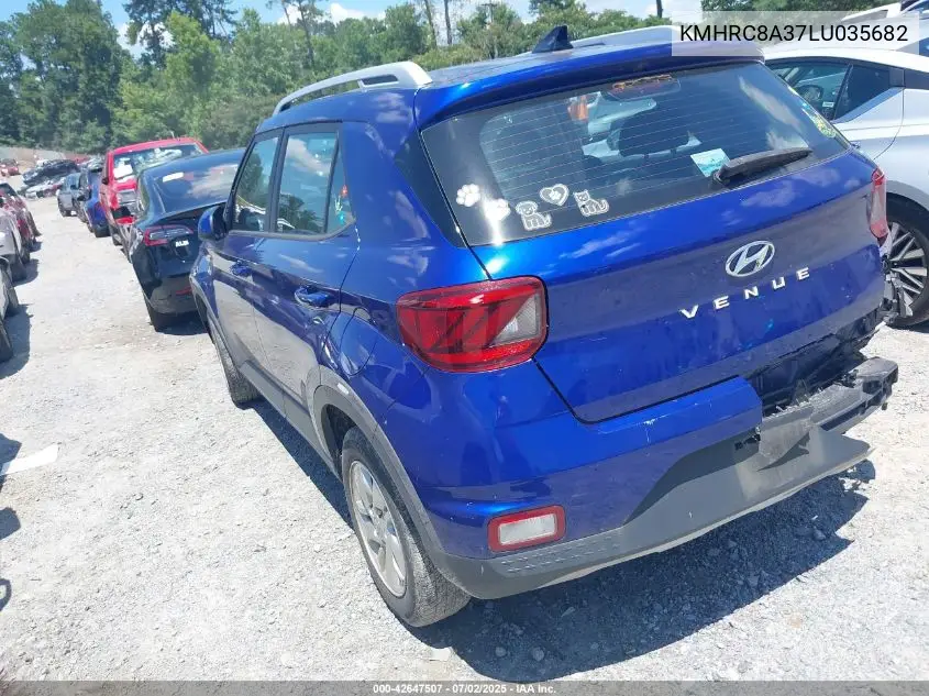2020 Hyundai Venue Sel VIN: KMHRC8A37LU035682 Lot: 42647507