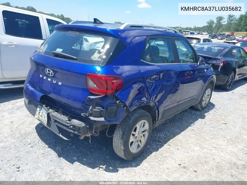2020 Hyundai Venue Sel VIN: KMHRC8A37LU035682 Lot: 42647507