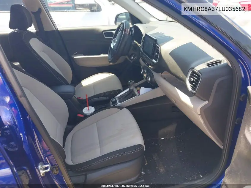 2020 Hyundai Venue Sel VIN: KMHRC8A37LU035682 Lot: 42647507