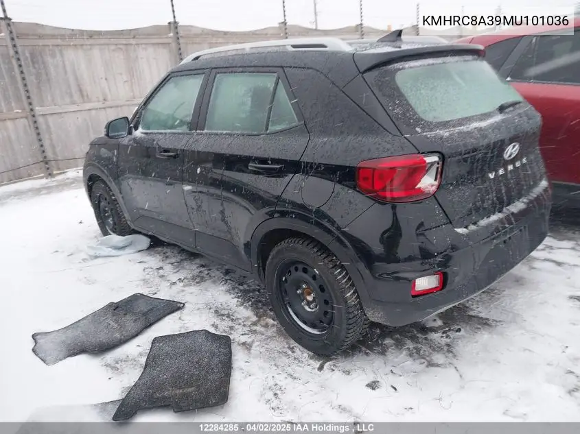 2021 Hyundai Venue Trend VIN: KMHRC8A39MU101036 Lot: 12284285