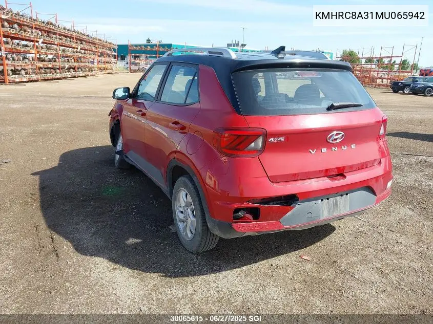 2021 Hyundai Venue Sel/Denim VIN: KMHRC8A31MU065942 Lot: 30065615