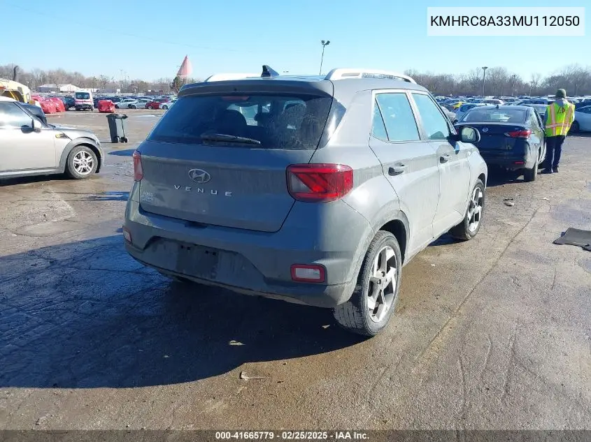 2021 Hyundai Venue Sel VIN: KMHRC8A33MU112050 Lot: 41665779