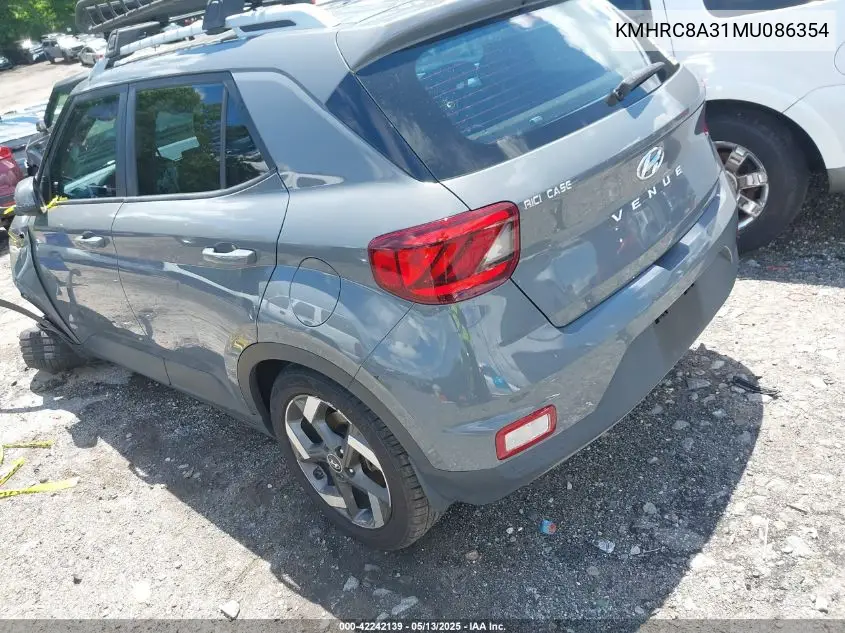 2021 Hyundai Venue Sel VIN: KMHRC8A31MU086354 Lot: 42242139