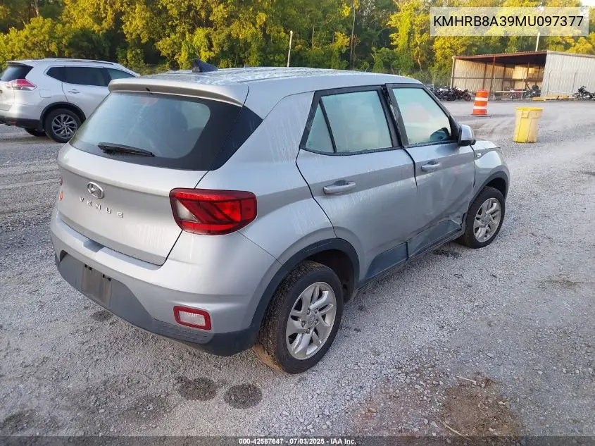 2021 Hyundai Venue Se VIN: KMHRB8A39MU097377 Lot: 42567647