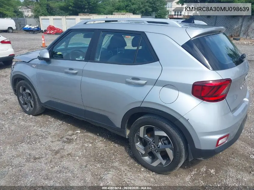 2021 Hyundai Venue Sel VIN: KMHRC8A30MU098639 Lot: 42615414