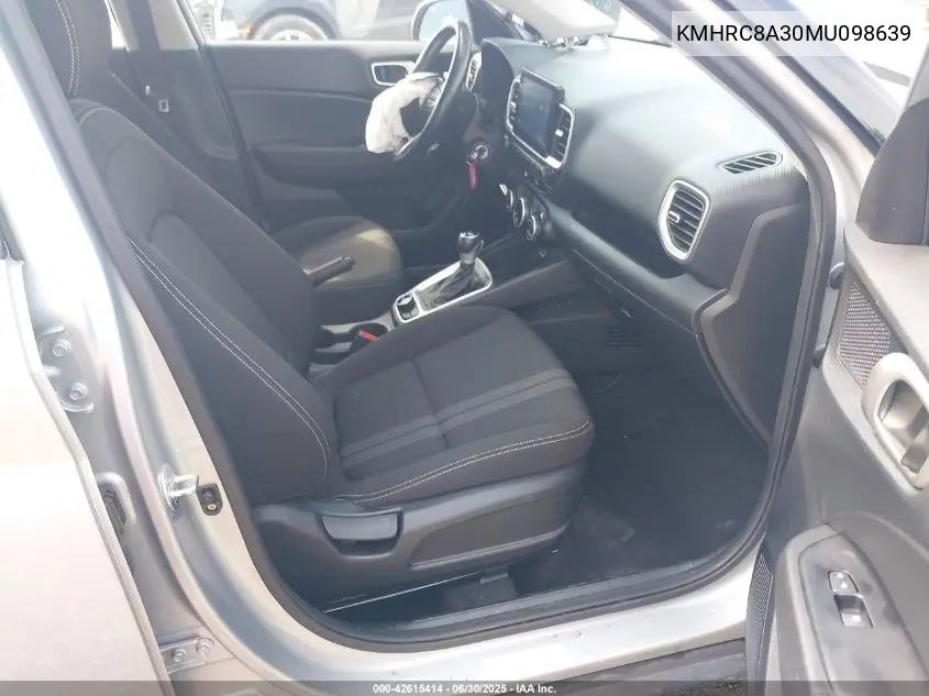 2021 Hyundai Venue Sel VIN: KMHRC8A30MU098639 Lot: 42615414