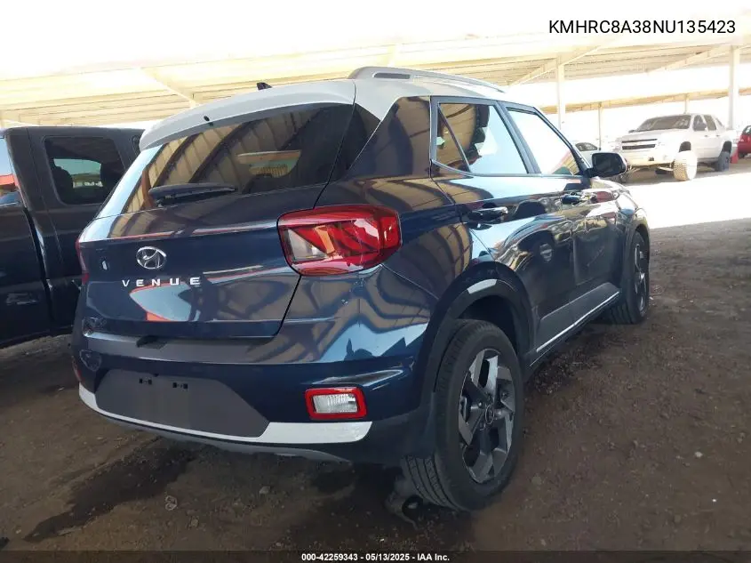 2022 Hyundai Venue Limited VIN: KMHRC8A38NU135423 Lot: 42259343