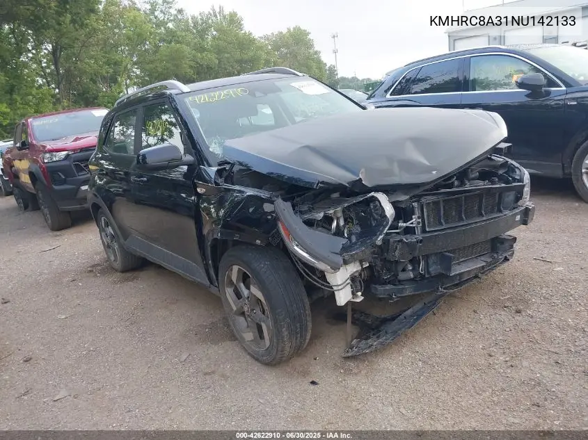 2022 Hyundai Venue Sel VIN: KMHRC8A31NU142133 Lot: 42622910