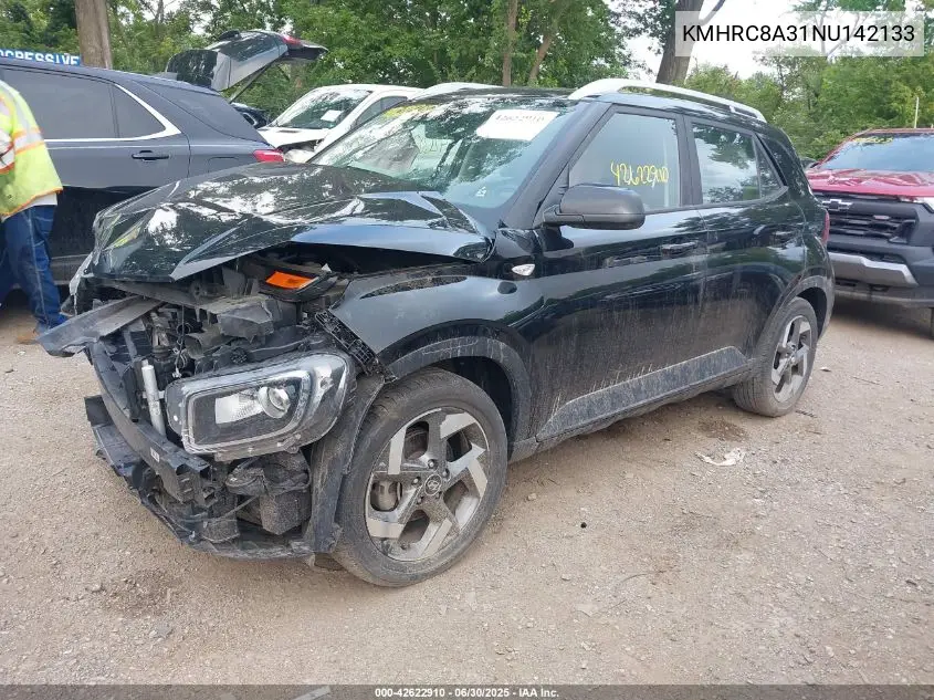 2022 Hyundai Venue Sel VIN: KMHRC8A31NU142133 Lot: 42622910