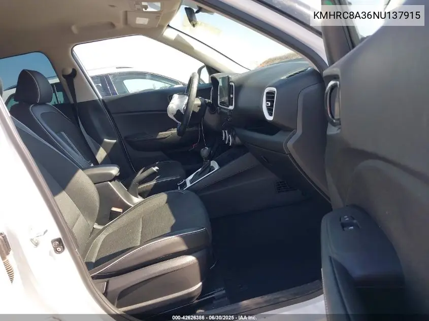 2022 Hyundai Venue Limited VIN: KMHRC8A36NU137915 Lot: 42626386