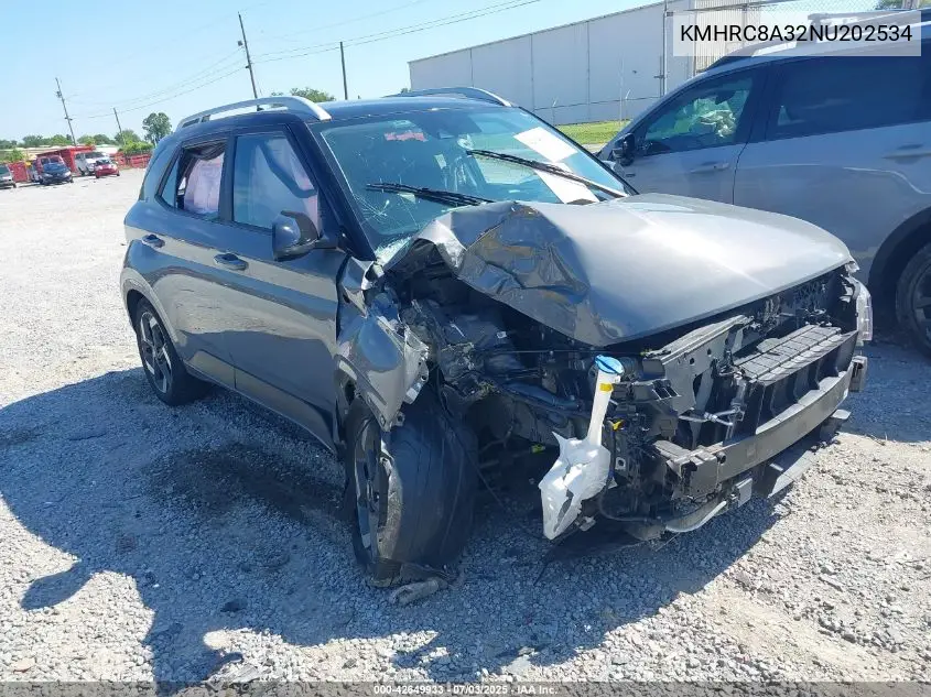 2022 Hyundai Venue Limited VIN: KMHRC8A32NU202534 Lot: 42649933