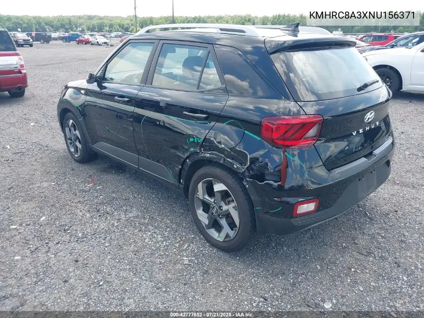 2022 Hyundai Venue Sel VIN: KMHRC8A3XNU156371 Lot: 42777552