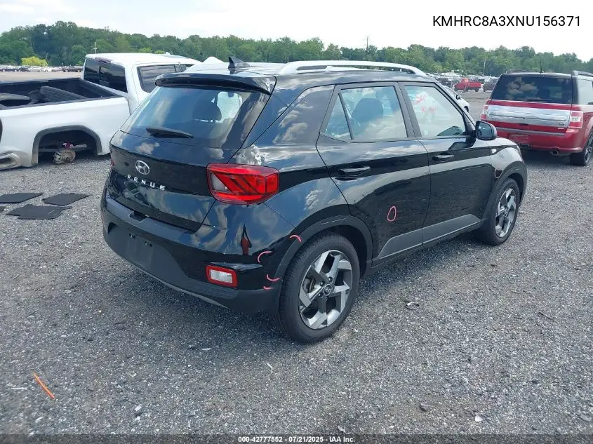 2022 Hyundai Venue Sel VIN: KMHRC8A3XNU156371 Lot: 42777552