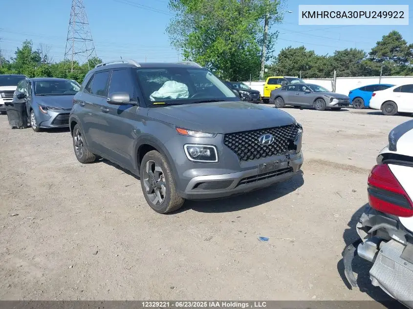 2023 Hyundai Venue VIN: KMHRC8A30PU249922 Lot: 12329221