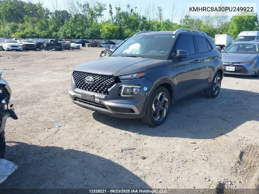2023 Hyundai Venue VIN: KMHRC8A30PU249922 Lot: 12329221