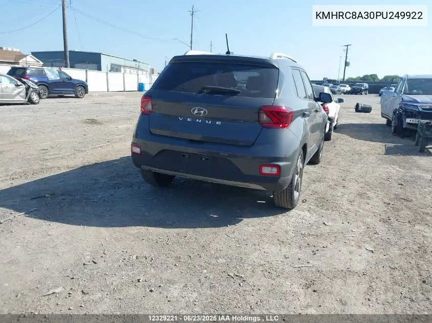 2023 Hyundai Venue VIN: KMHRC8A30PU249922 Lot: 12329221