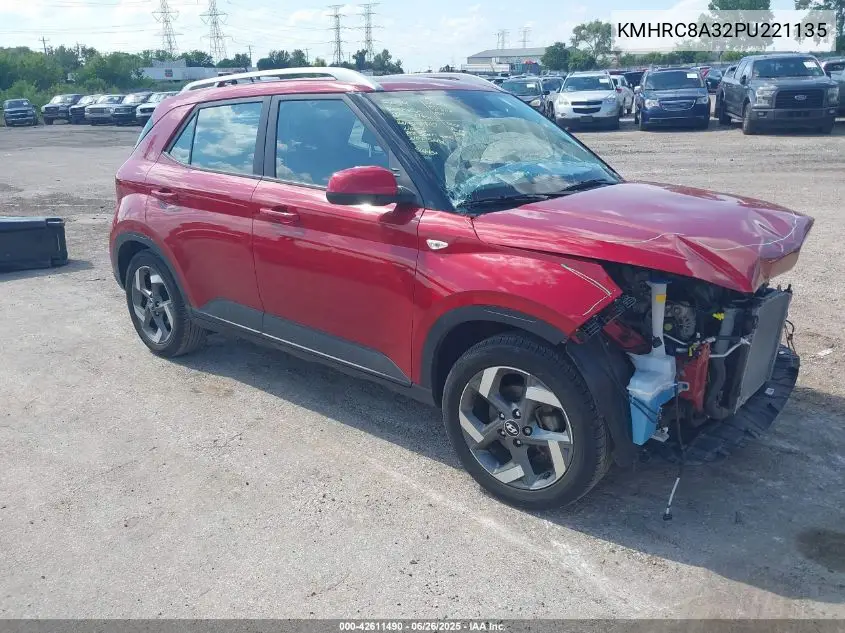 2023 Hyundai Venue Limited VIN: KMHRC8A32PU221135 Lot: 42611490