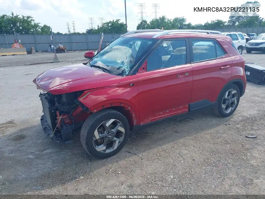 2023 Hyundai Venue Limited VIN: KMHRC8A32PU221135 Lot: 42611490