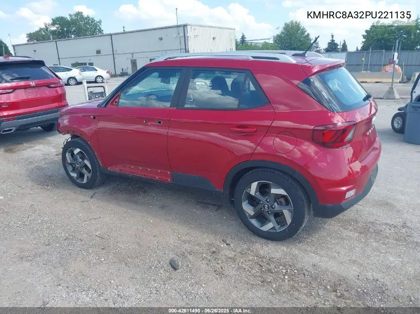 2023 Hyundai Venue Limited VIN: KMHRC8A32PU221135 Lot: 42611490