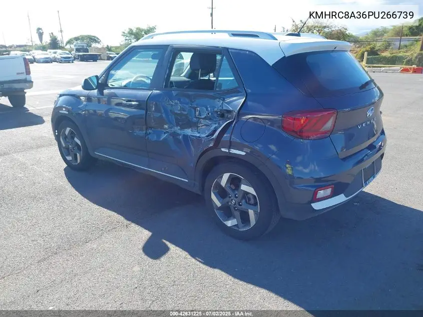 2023 Hyundai Venue Limited VIN: KMHRC8A36PU266739 Lot: 42631225