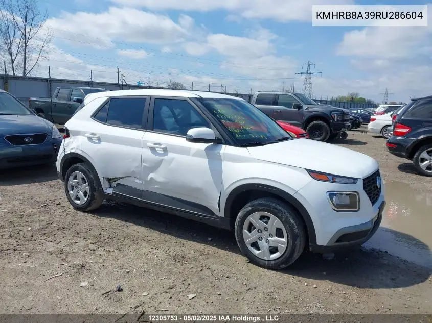 2024 Hyundai Venue Essential VIN: KMHRB8A39RU286604 Lot: 12305753