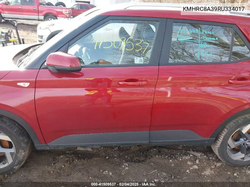 2024 Hyundai Venue Limited VIN: KMHRC8A39RU334017 Lot: 41509537